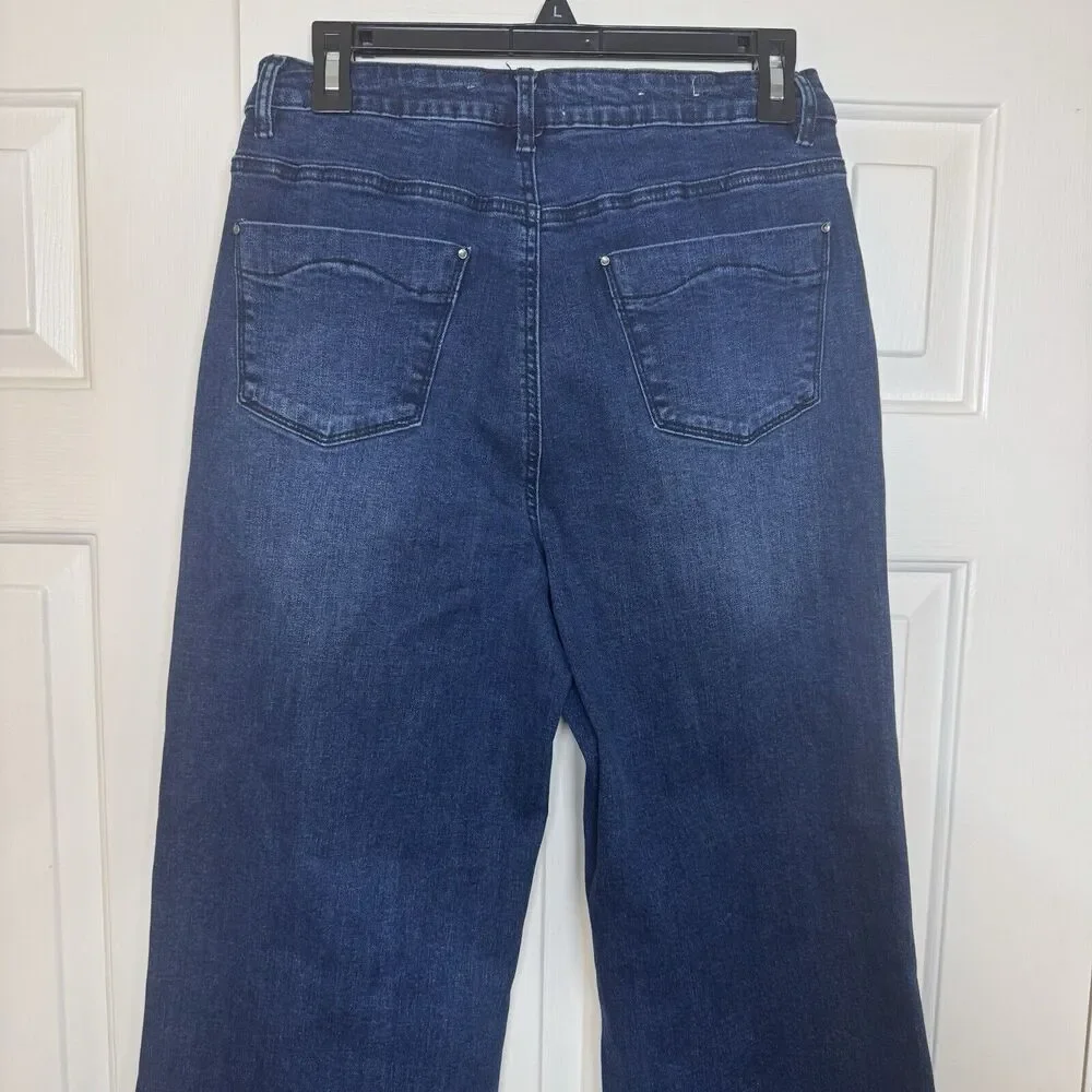 A Loves A Womens High Rise Jeans Size 28 Raw Hem Relaxed Fit Boho Grunge Casual - Picture 5 of 7